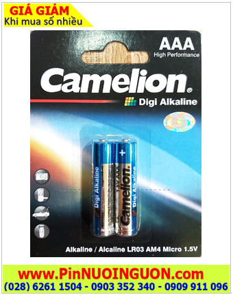 Pin Camelion LR03-AM4; Pin AAA 1.5v Alkaline Camelion LR03-AM4 chính hãng _Vỉ 2 viên